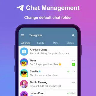 Carpeta de chats por defecto. Con Telegram Premium