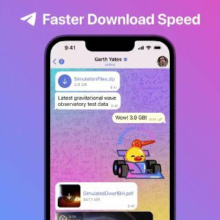 Descargas más rápidas. Telegram Premium permite la velocidad de descarga más rápida posible