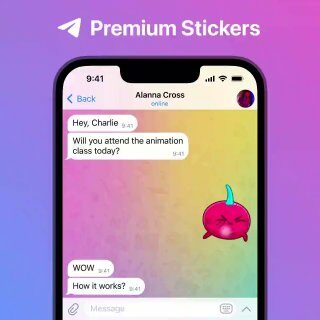 Stickers premium. Los suscriptores de Premium pueden enviar decenas de stickers con efectos a pa...