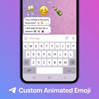Emoji Kustom. Pengguna Premium dapat menuliskan