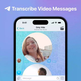 Transkripsi Pesan Video. Pengguna Premium dapat mengetuk tombol