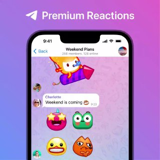 Reazioni Premium. Con Telegram Premium è possibile usare qualsiasi emoji come reazione