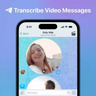 Transkrypcja wiadomości wideo. Użytkownicy Premium mogą dotknąć przycisk